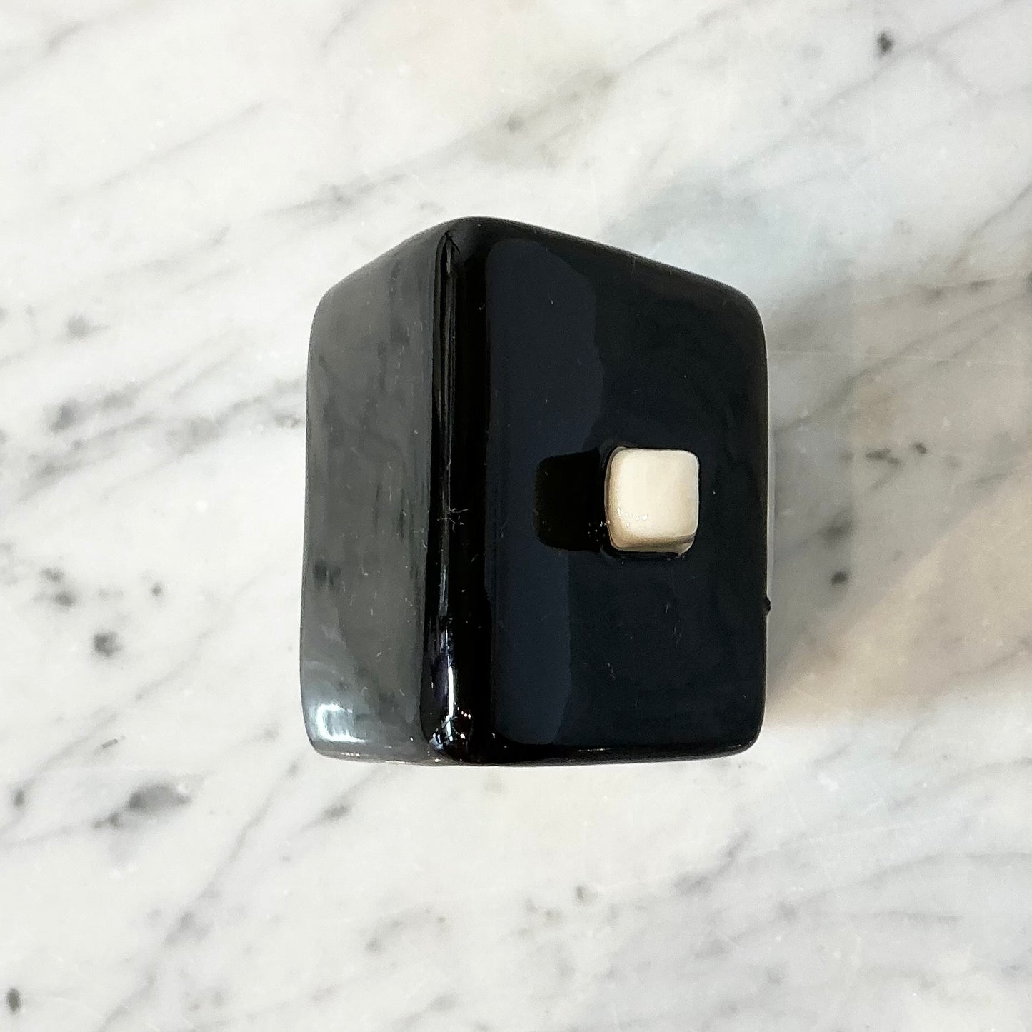 Vintage Black + White Ceramic House