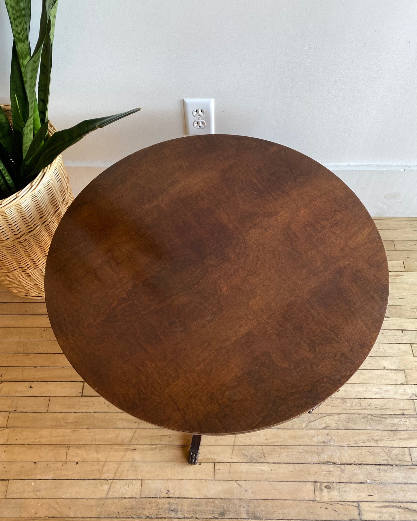 Antique Mahogany Drum Side Table