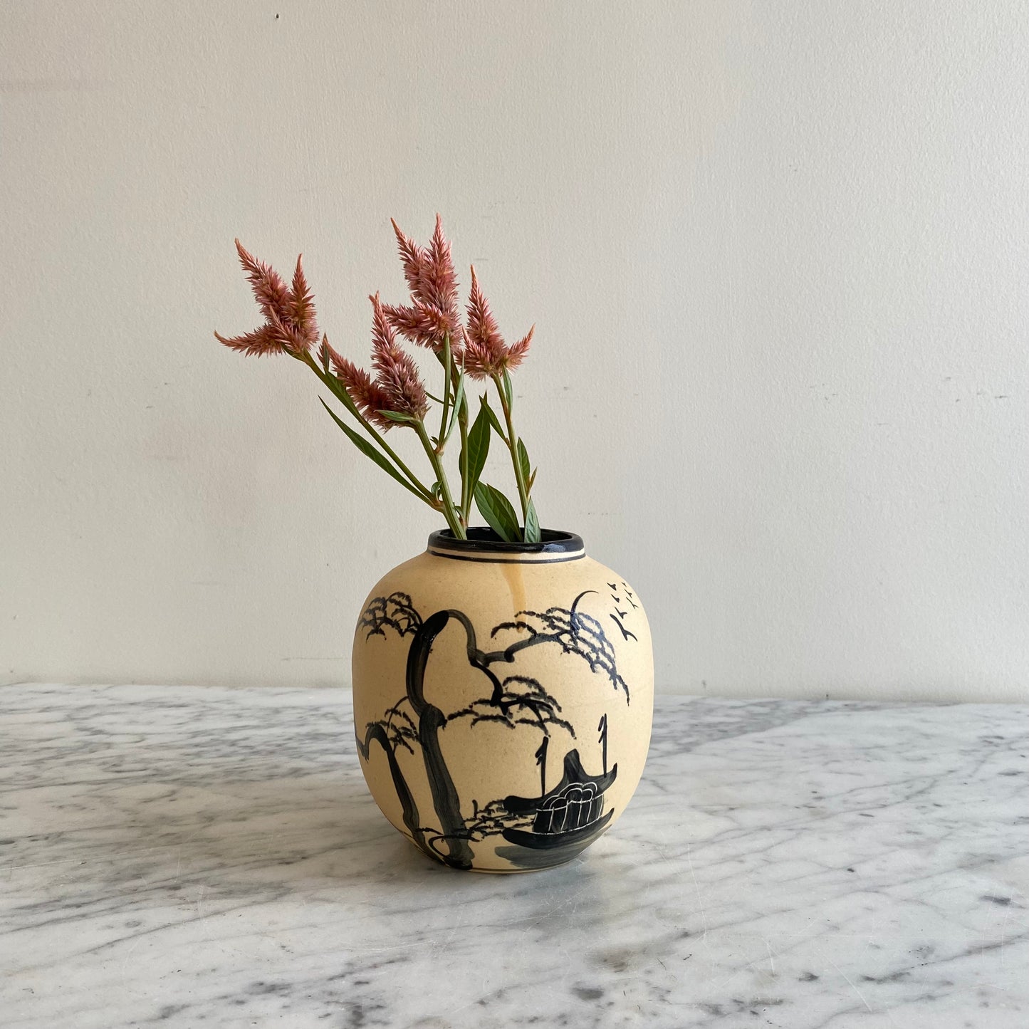 Vintage Japanese Pottery Vase