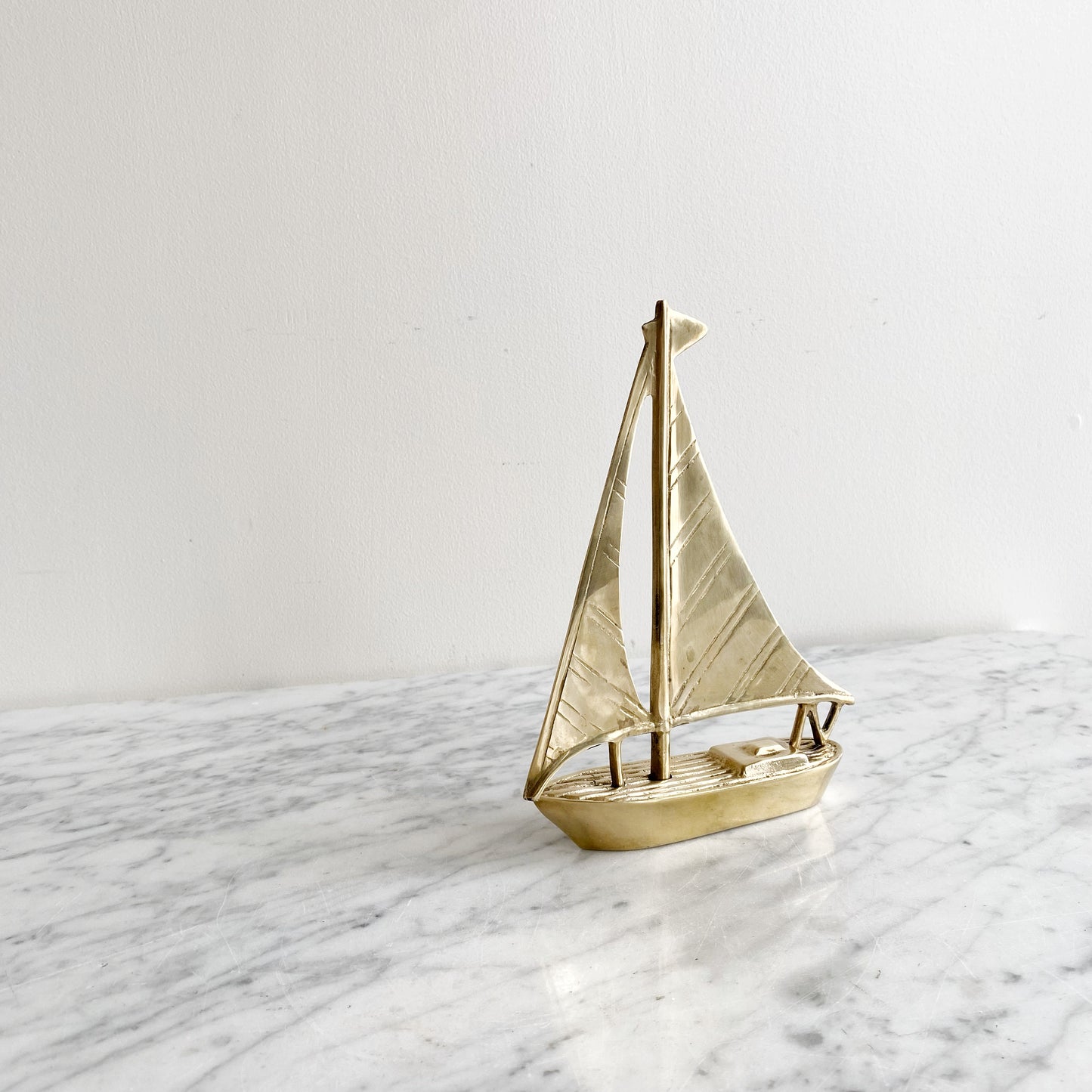Vintage Brass Sailboat, 7.5"