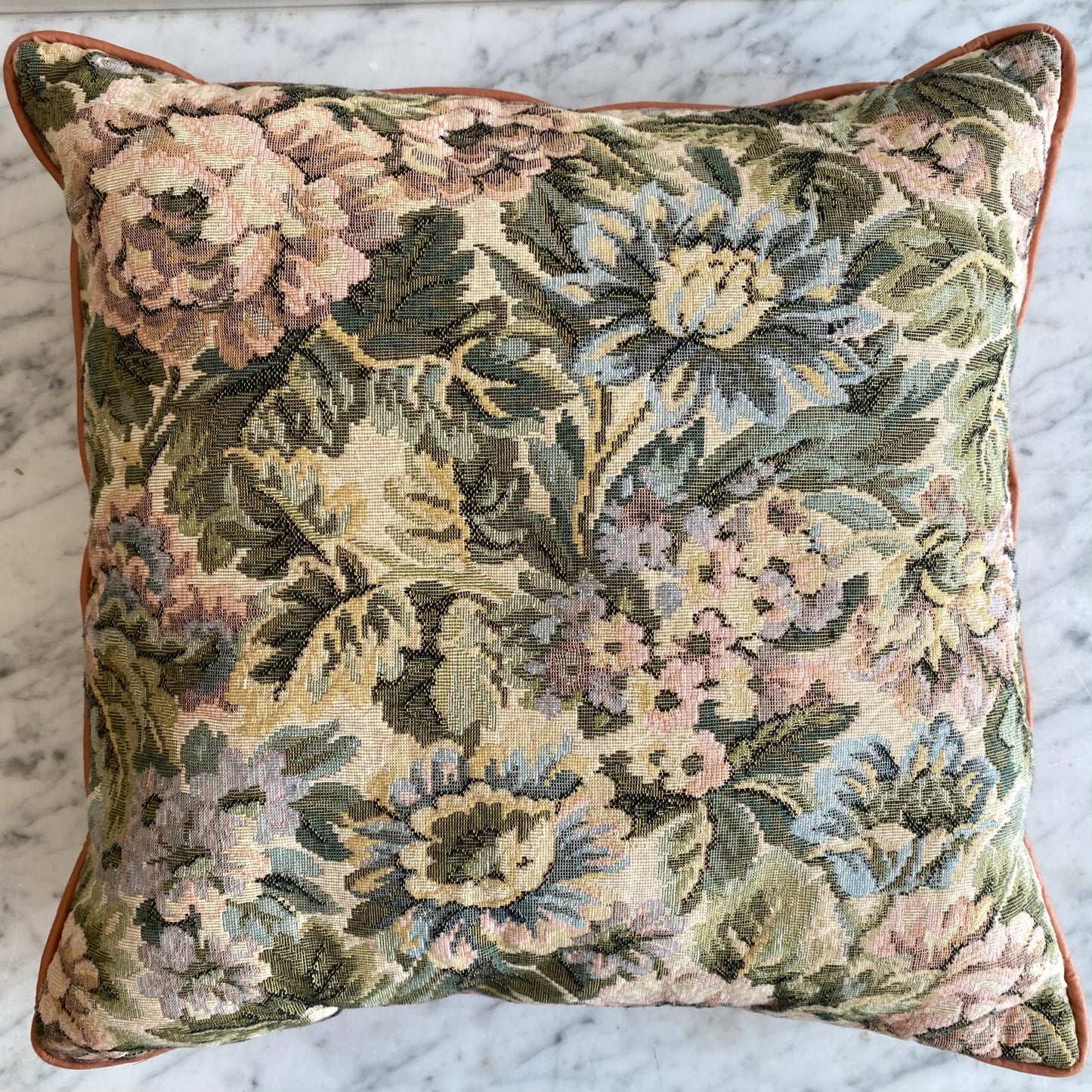 Vintage Floral Tapestry Pillow