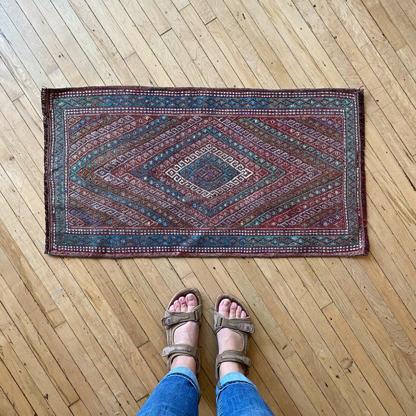 Vintage Hand-Woven Turkish Mini Rug (1'6" x 2'9.5")