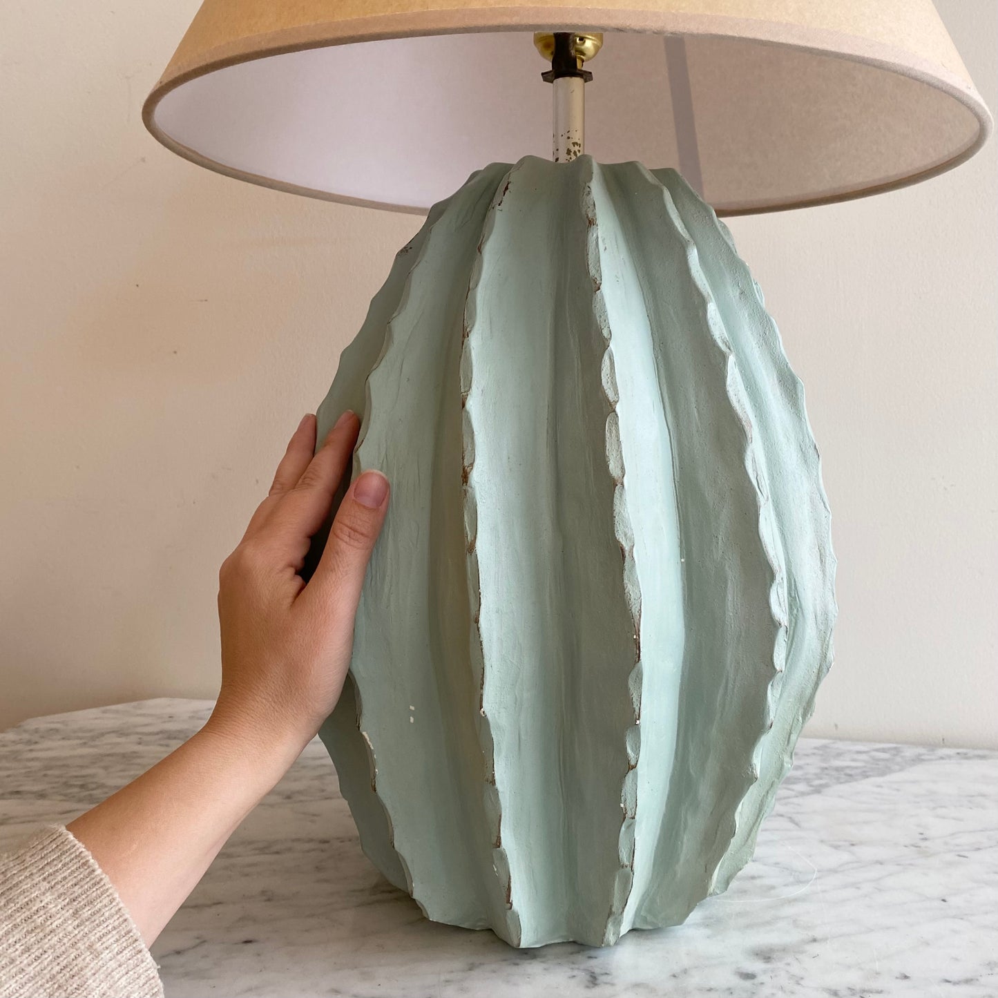 Vintage Cactus Lamp with Shade