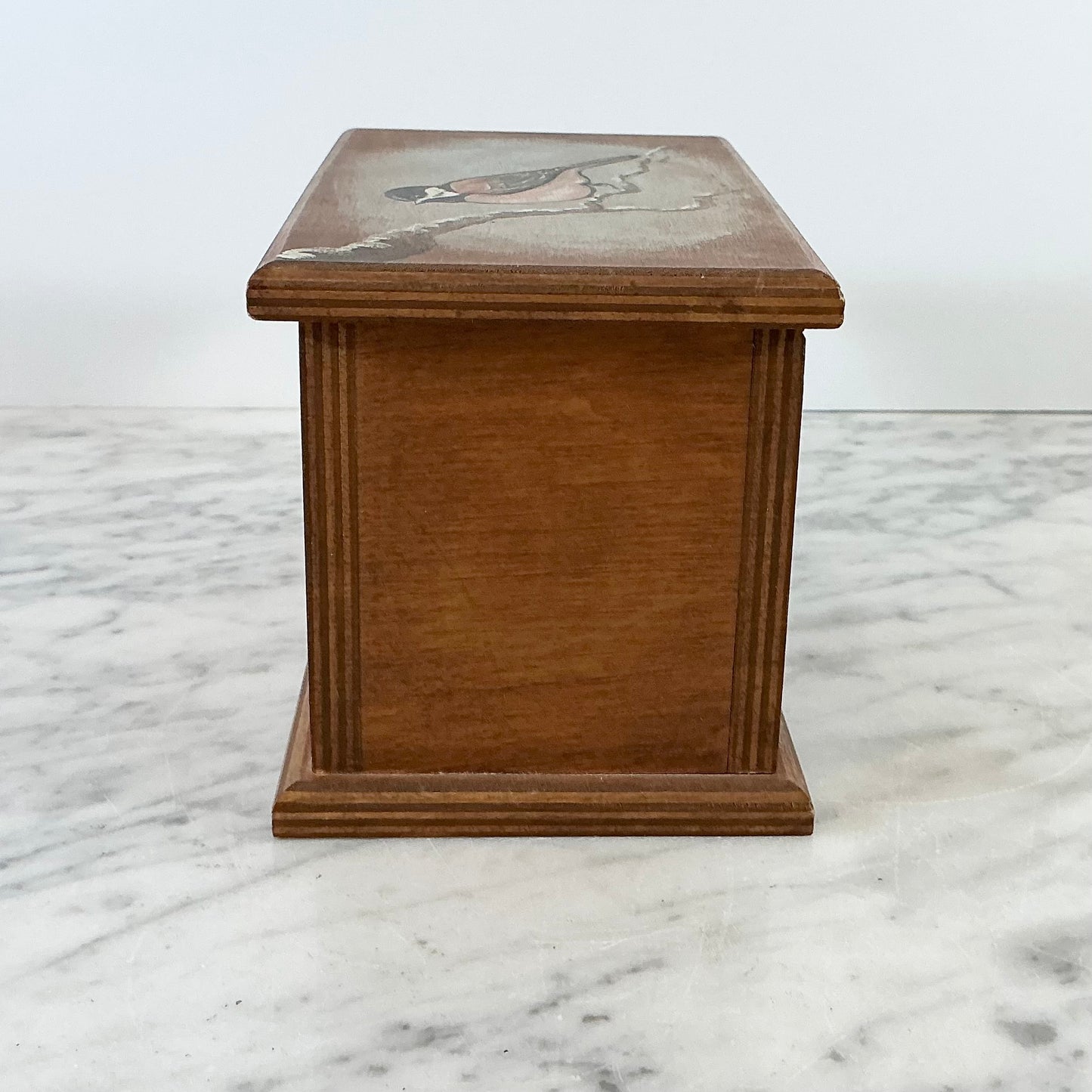 Vintage Hand Painted Wooden Bird Box
