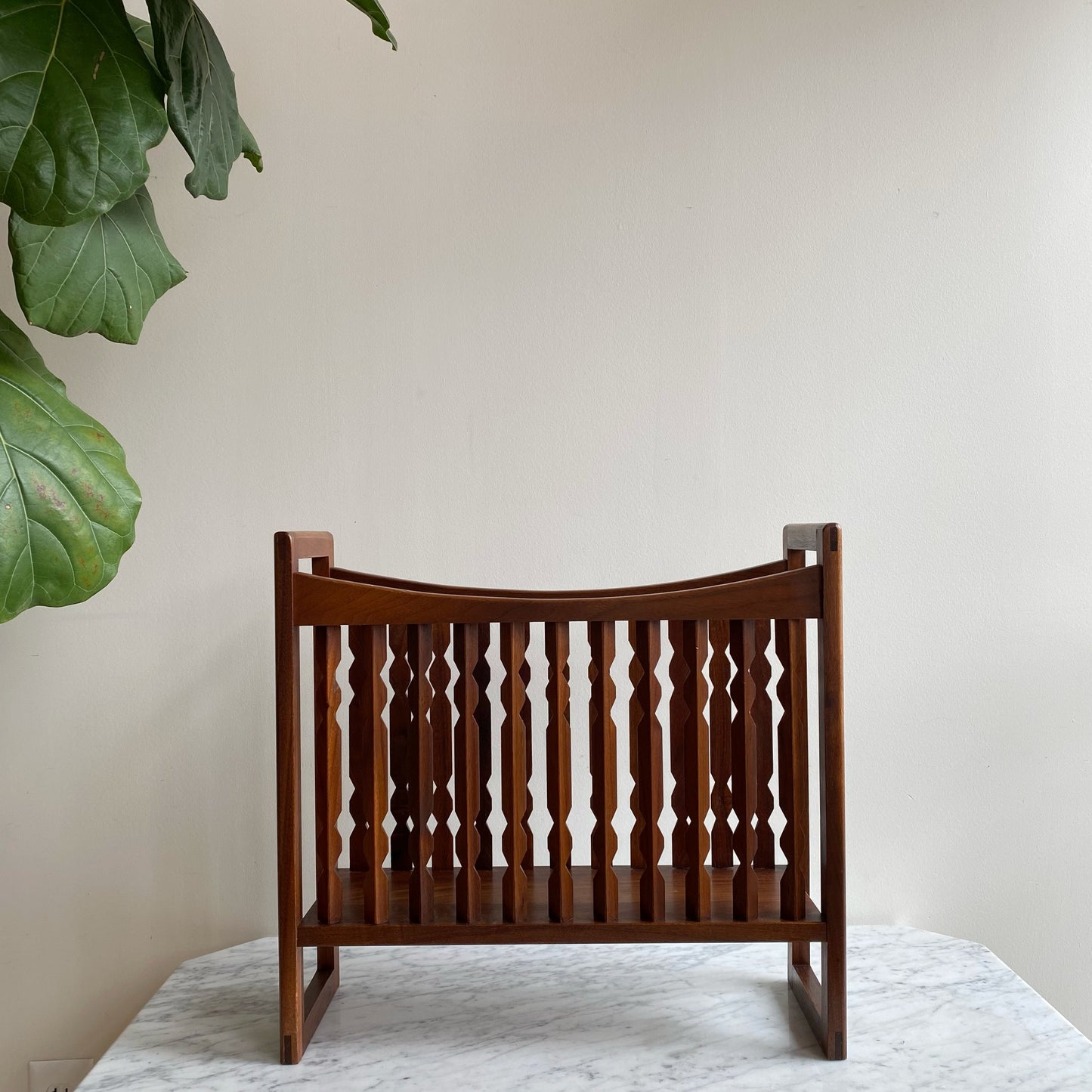 1960's Walnut Magazine Rack, Arthur Umanoff