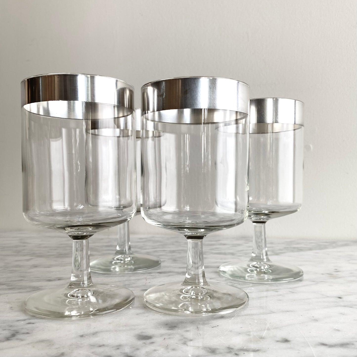 S/4 Large Vintage Silver Rimmed Glasses
