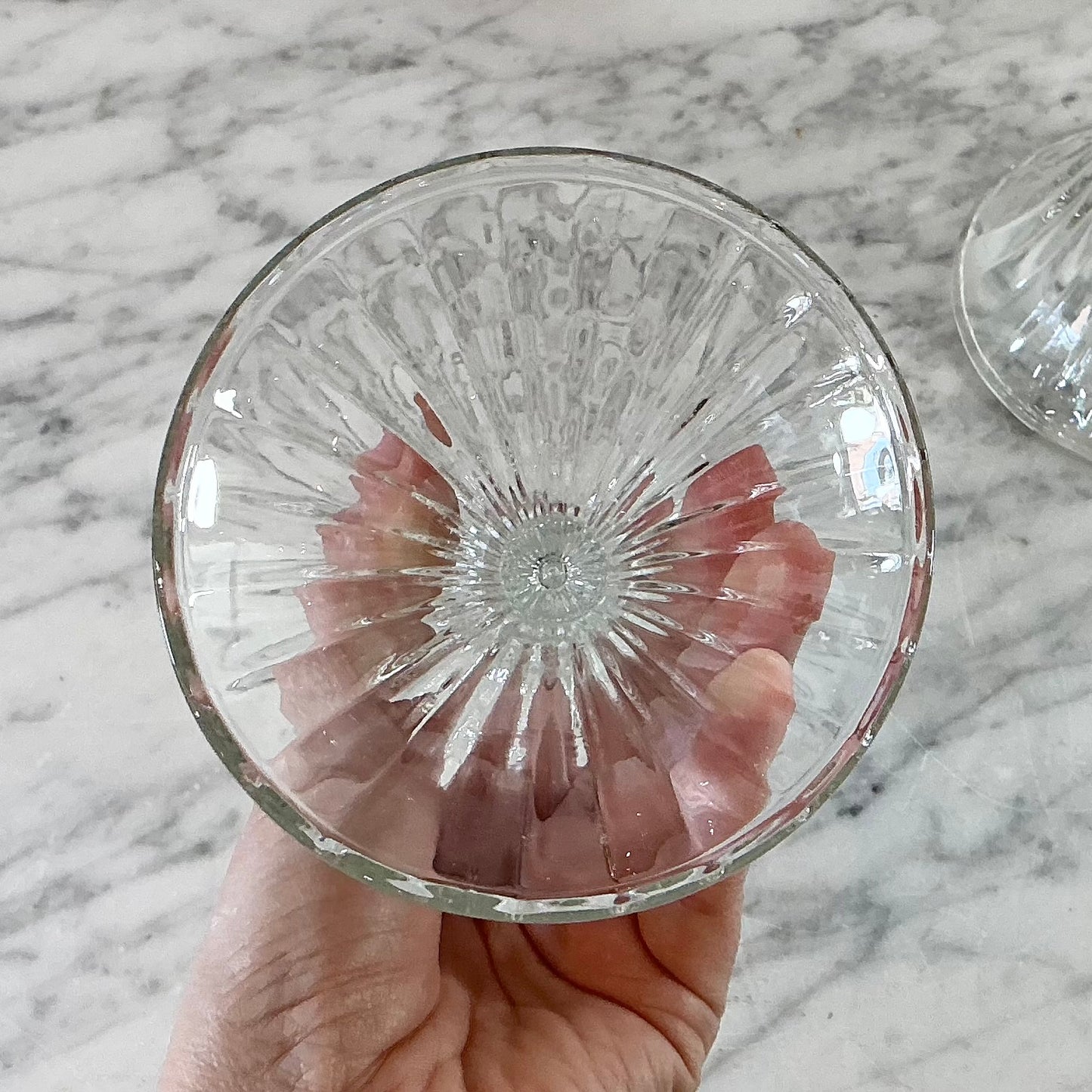 Pair of Vintage Glass Candle Holders