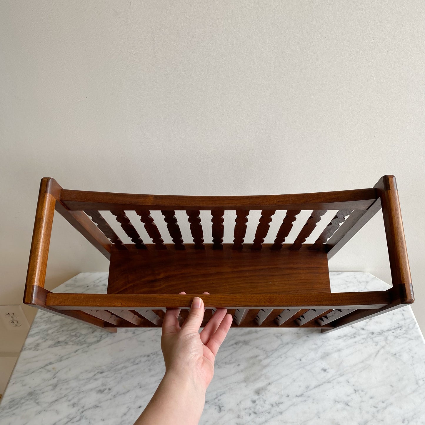 1960's Walnut Magazine Rack, Arthur Umanoff
