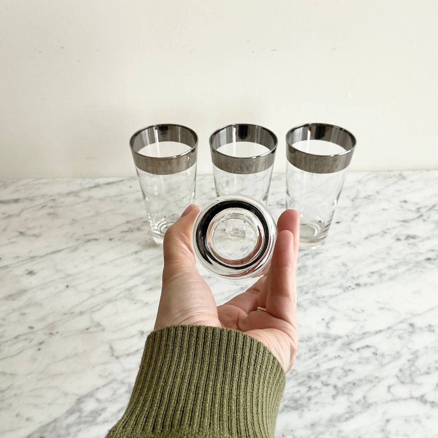 S/4 Vintage Silver Rimmed Glasses