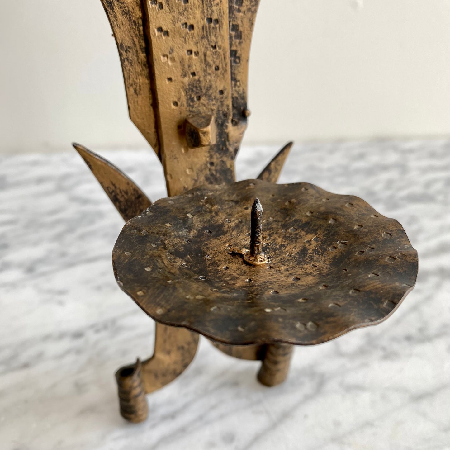 Vintage Spanish Iron Candle Wall Sconce