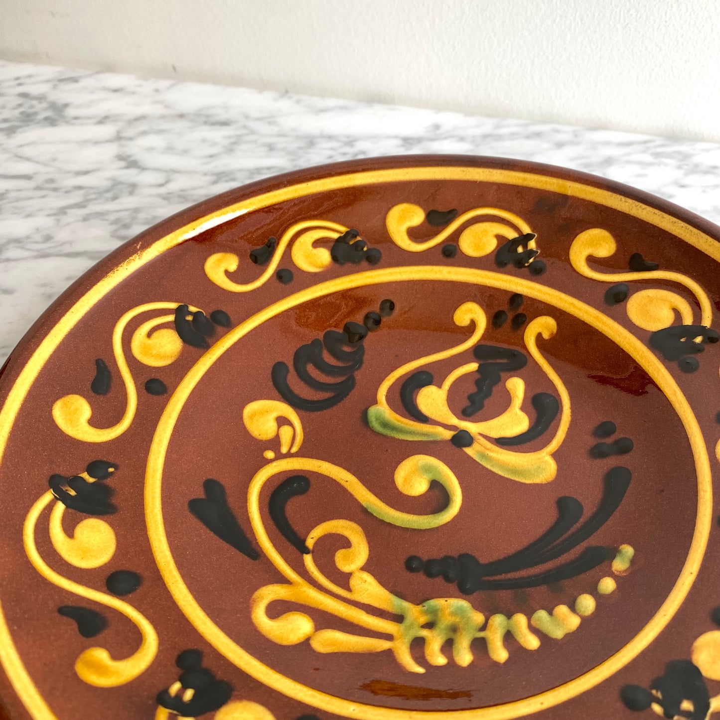 Vintage Hungarian Folk Art Plate, 9.75"