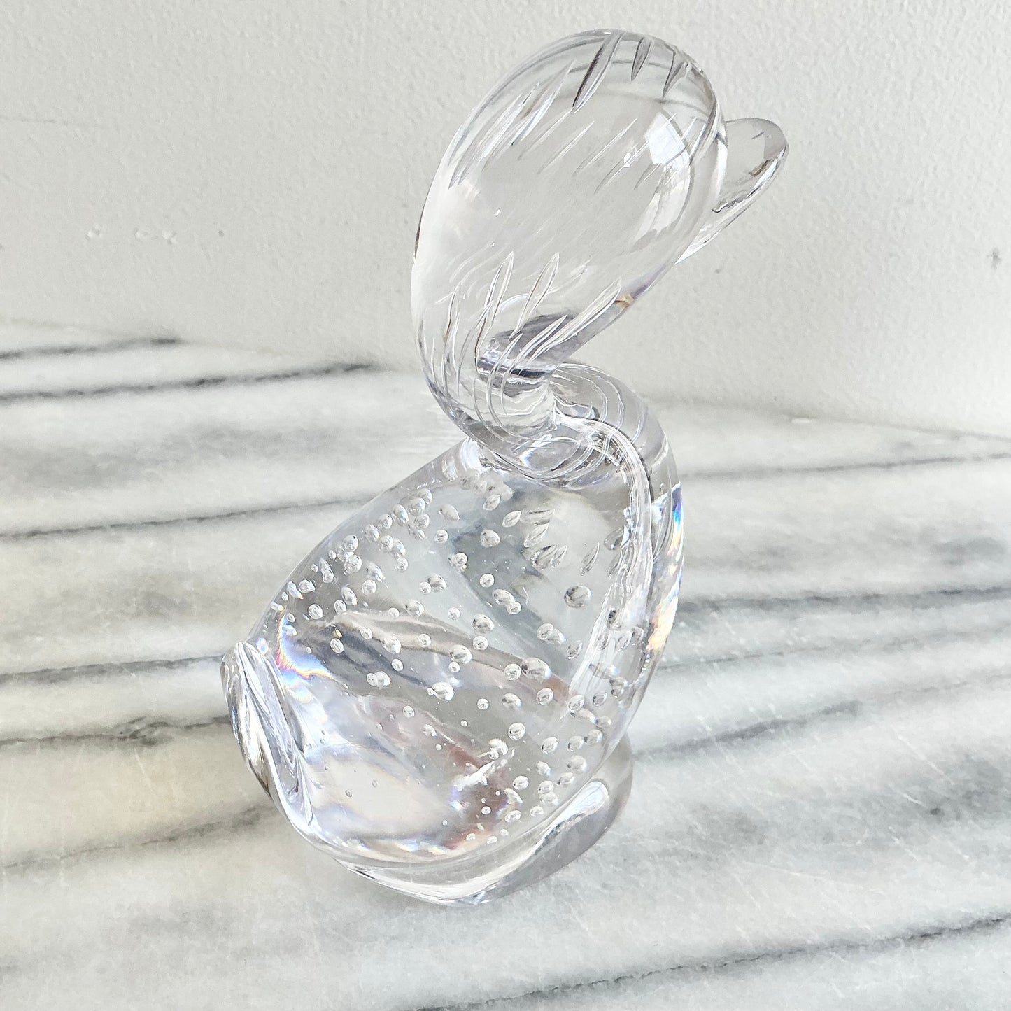 Vintage Bubble Glass Duck, 6"