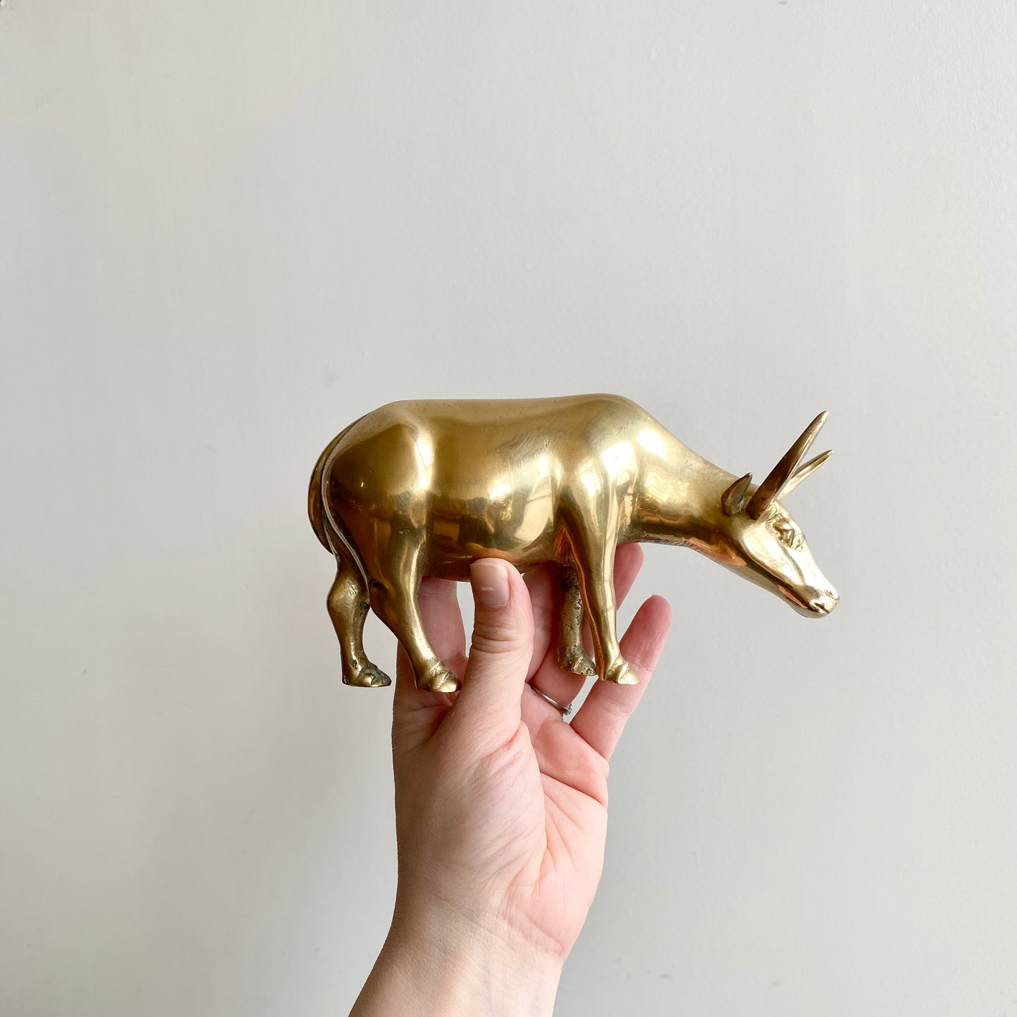 Vintage Brass Bull, 6.75"
