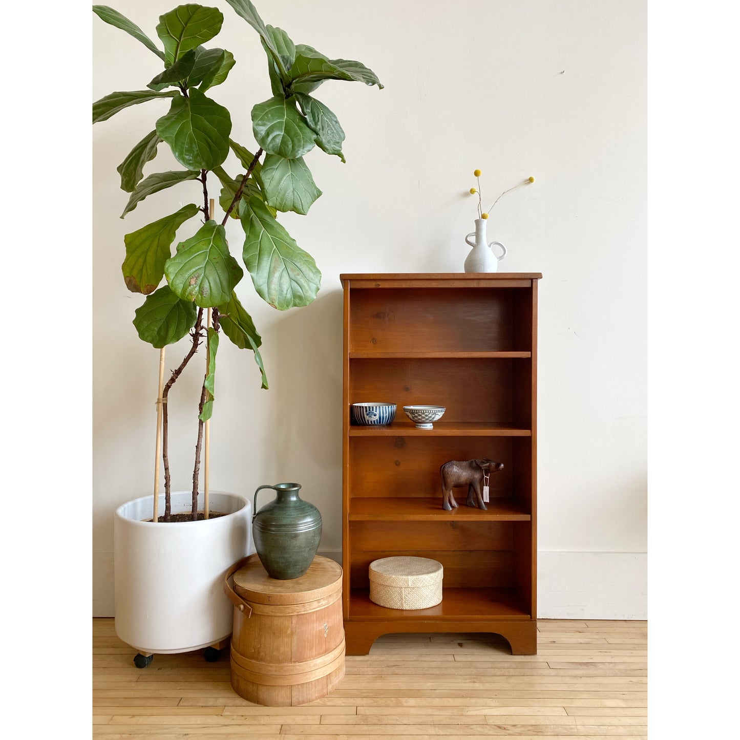 Vintage Solid Wood Bookcase, 47"