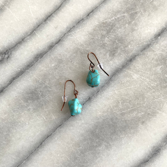 Vintage Natural Turquoise Earrings