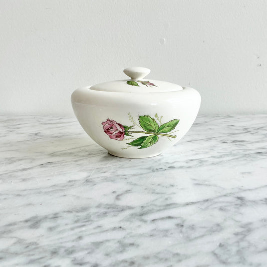 Vintage “Tea Rose” Sugar Bowl with Lid