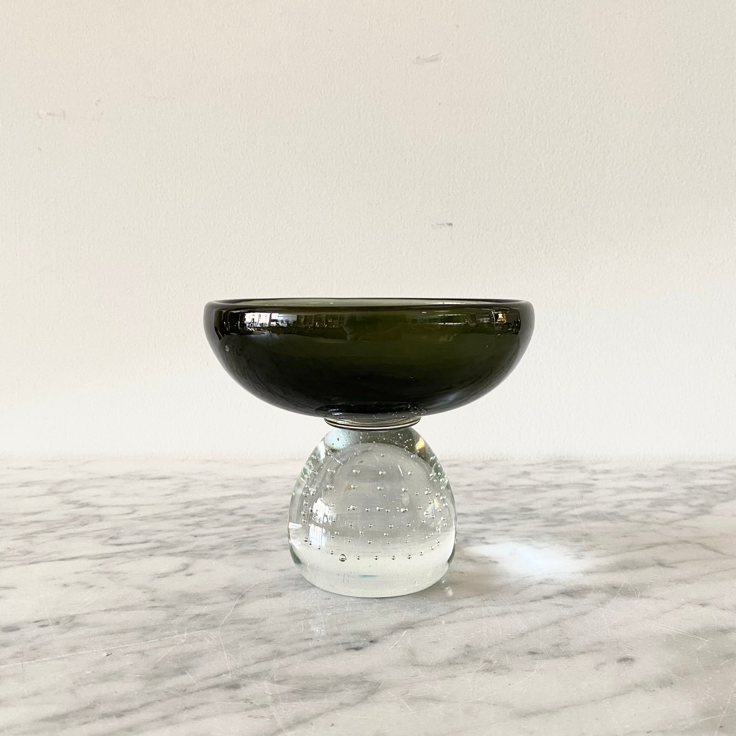 Vintage Art Glass Footed Dish