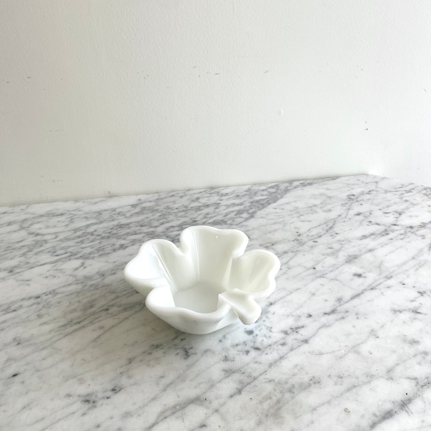 Vintage Milk Glass Clover / Shamrock Ashtray