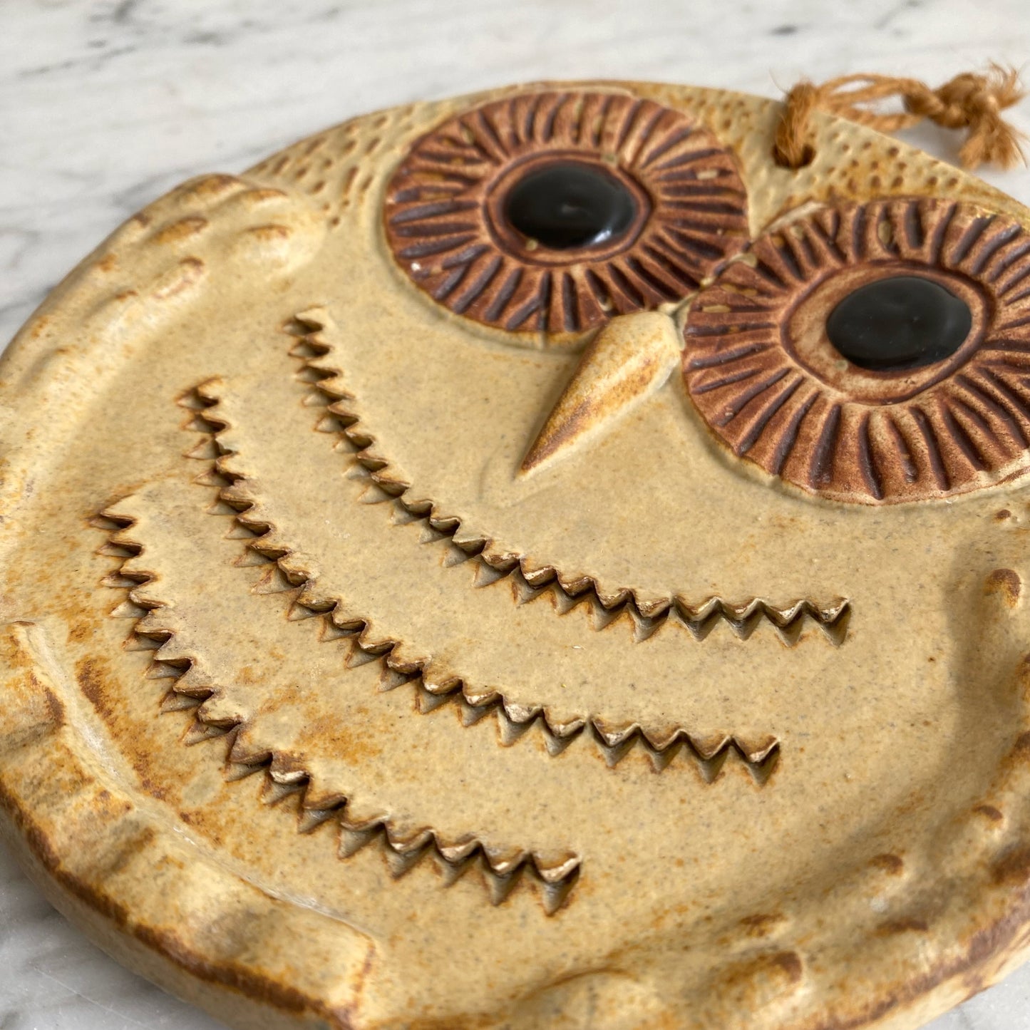 Vintage 1970's Ceramic Owl Wall Hanging