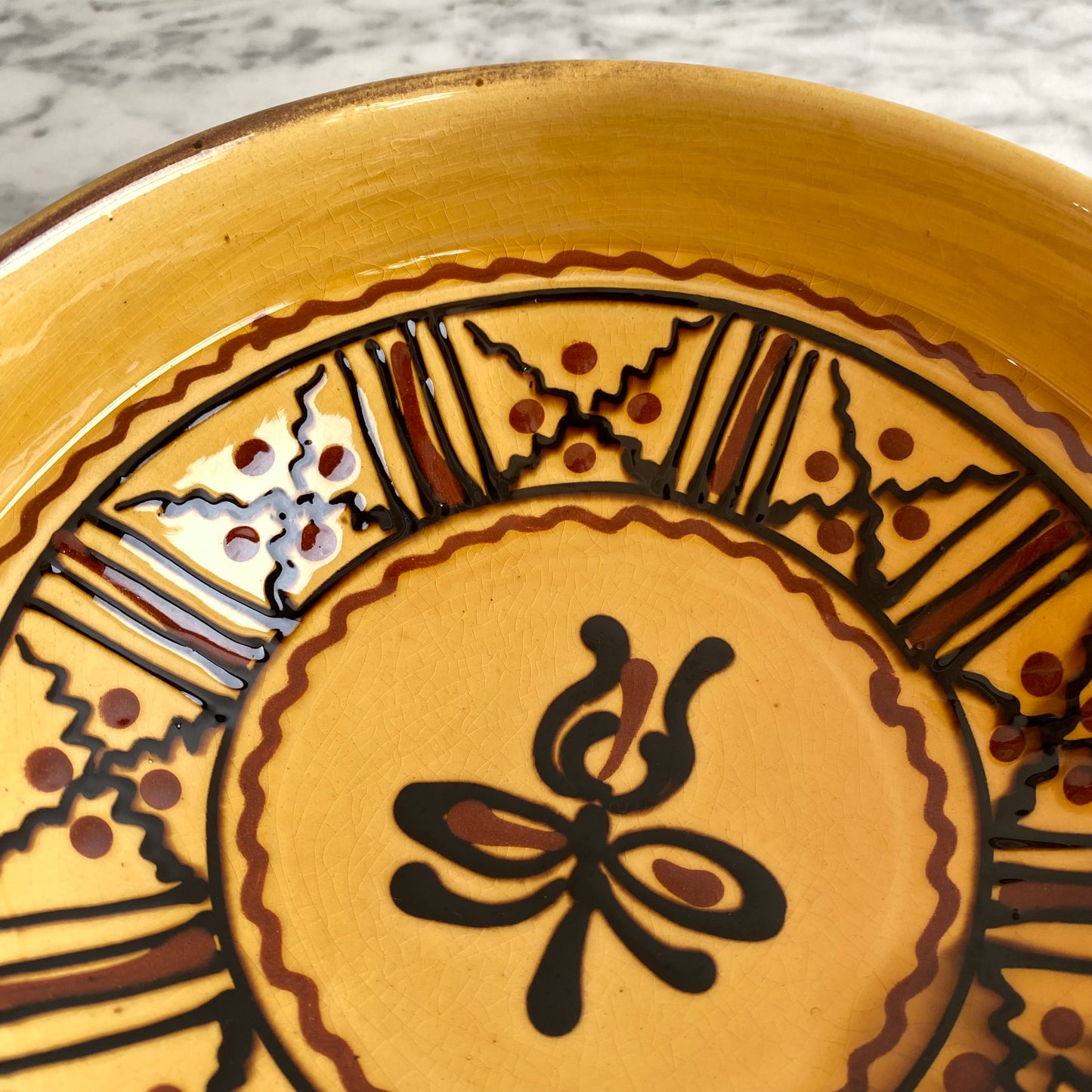 Vintage Hungarian Folk Art Bowl, 7"