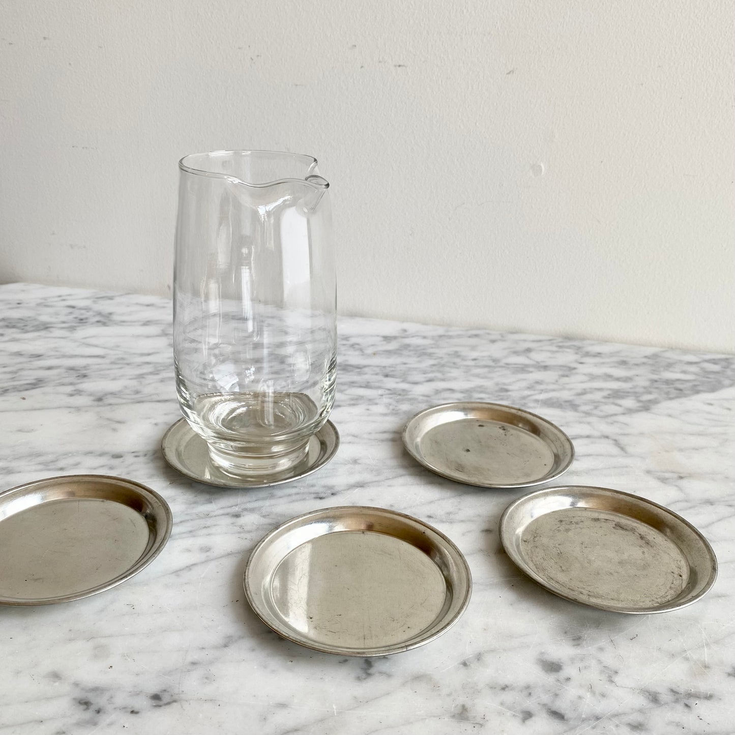 S/5 Vintage Pewter Coasters