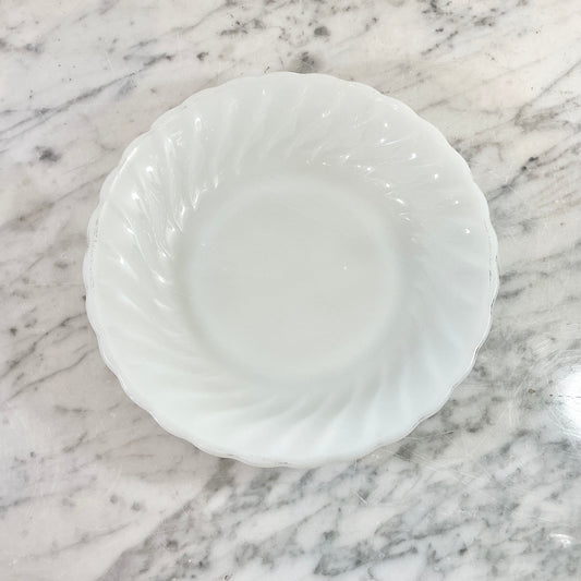 Vintage Scalloped Milk Glass Bowl, 7.75"