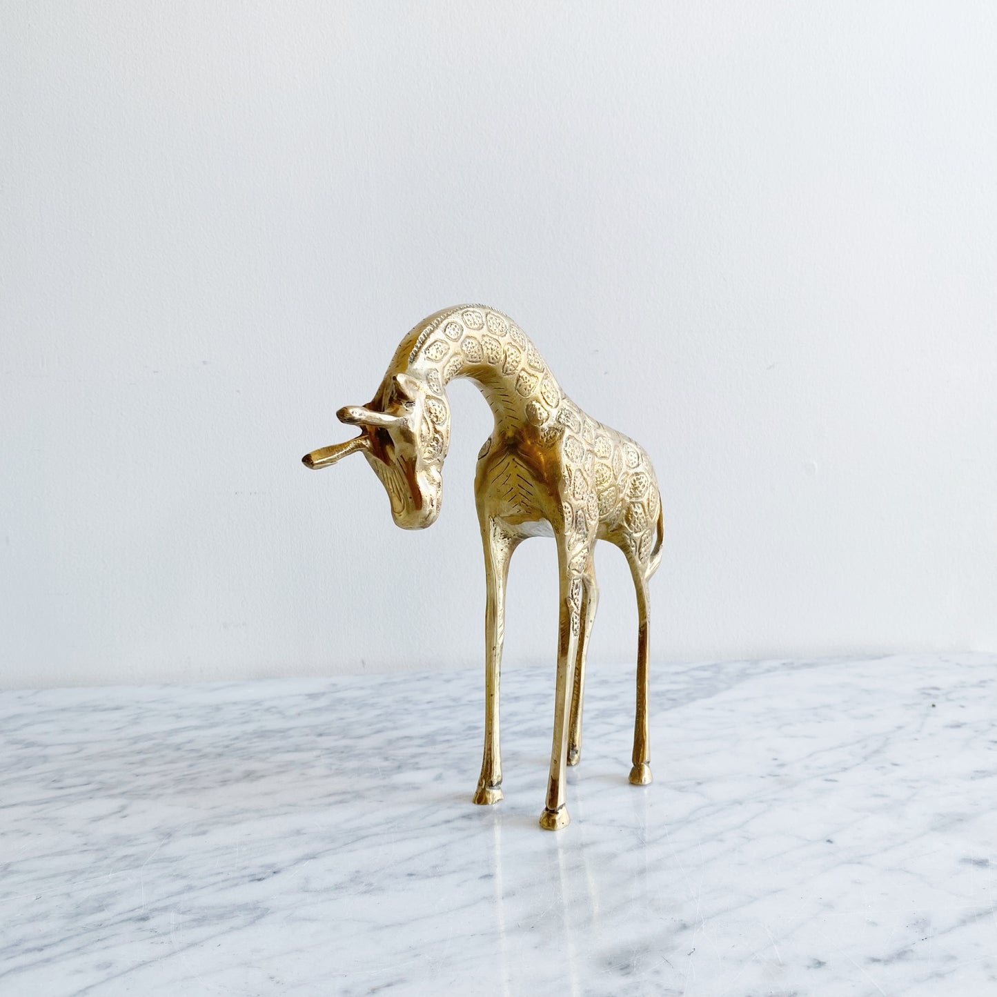 Vintage Brass Giraffe, 8.5”