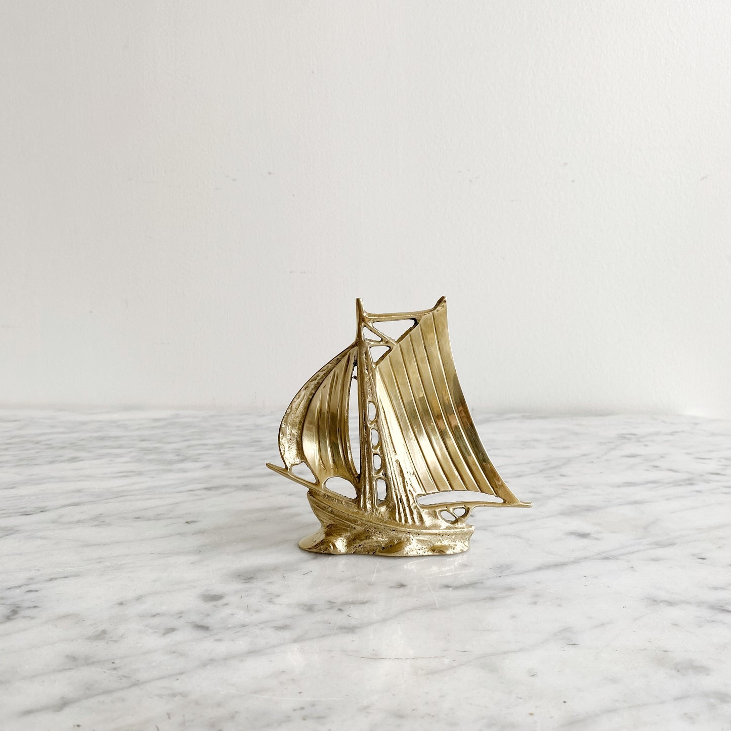 Vintage Brass Ship, 4"