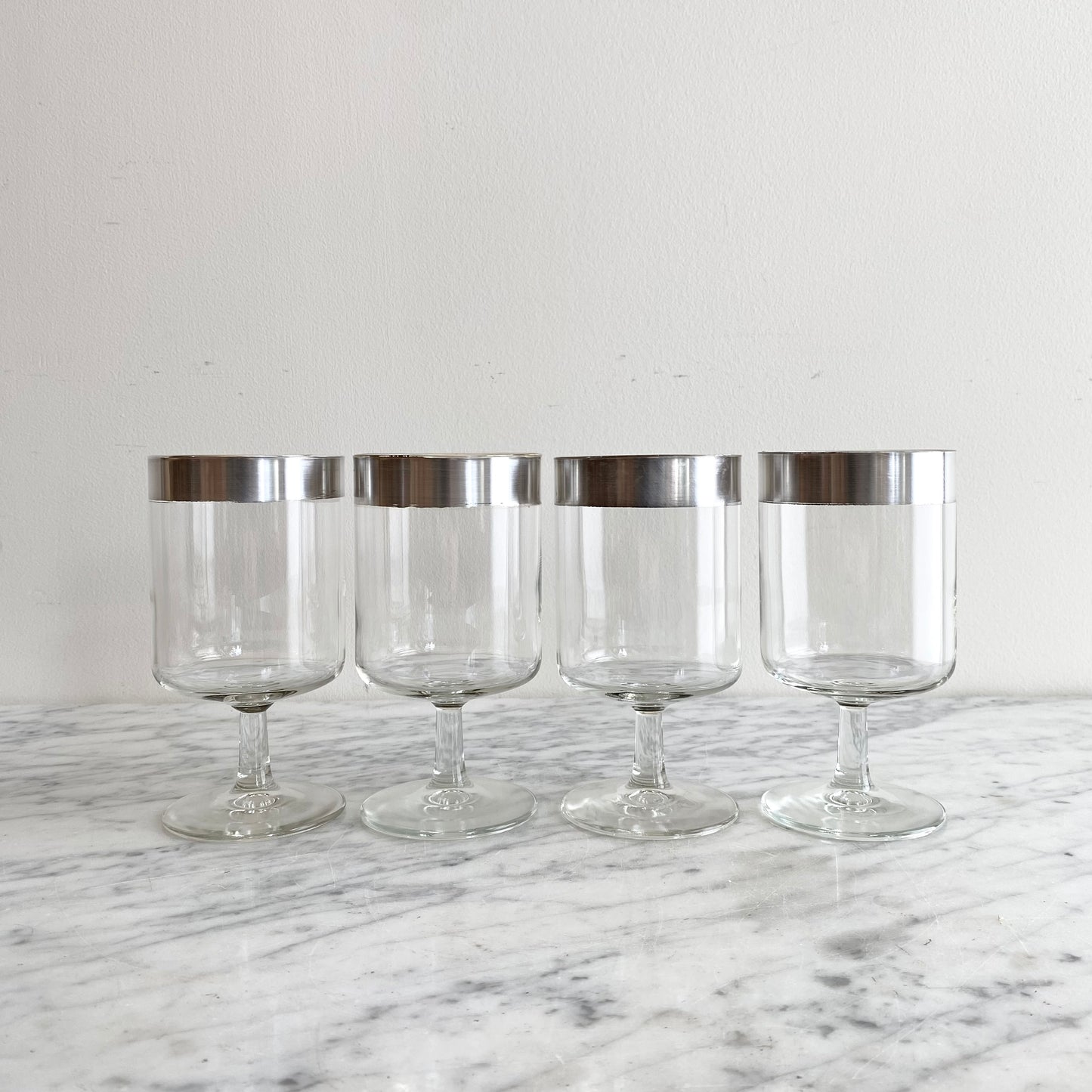 S/4 Large Vintage Silver Rimmed Glasses