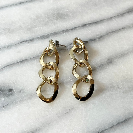 Vintage Golden Chain Earrings
