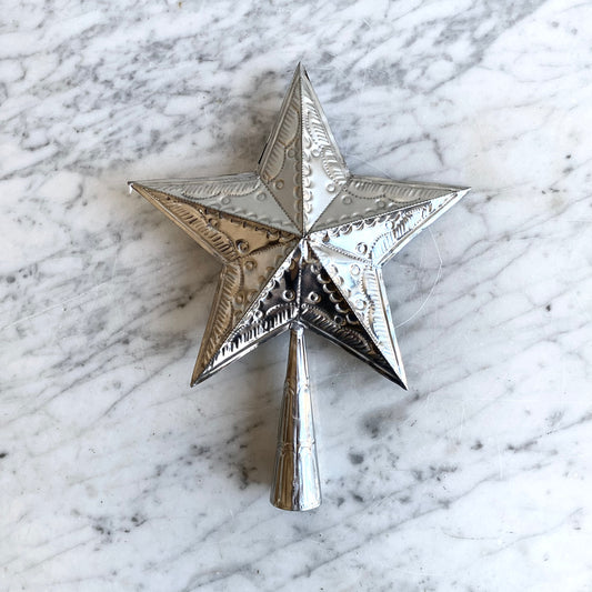 20% OFF: Embossed Tin Star Tree Topper