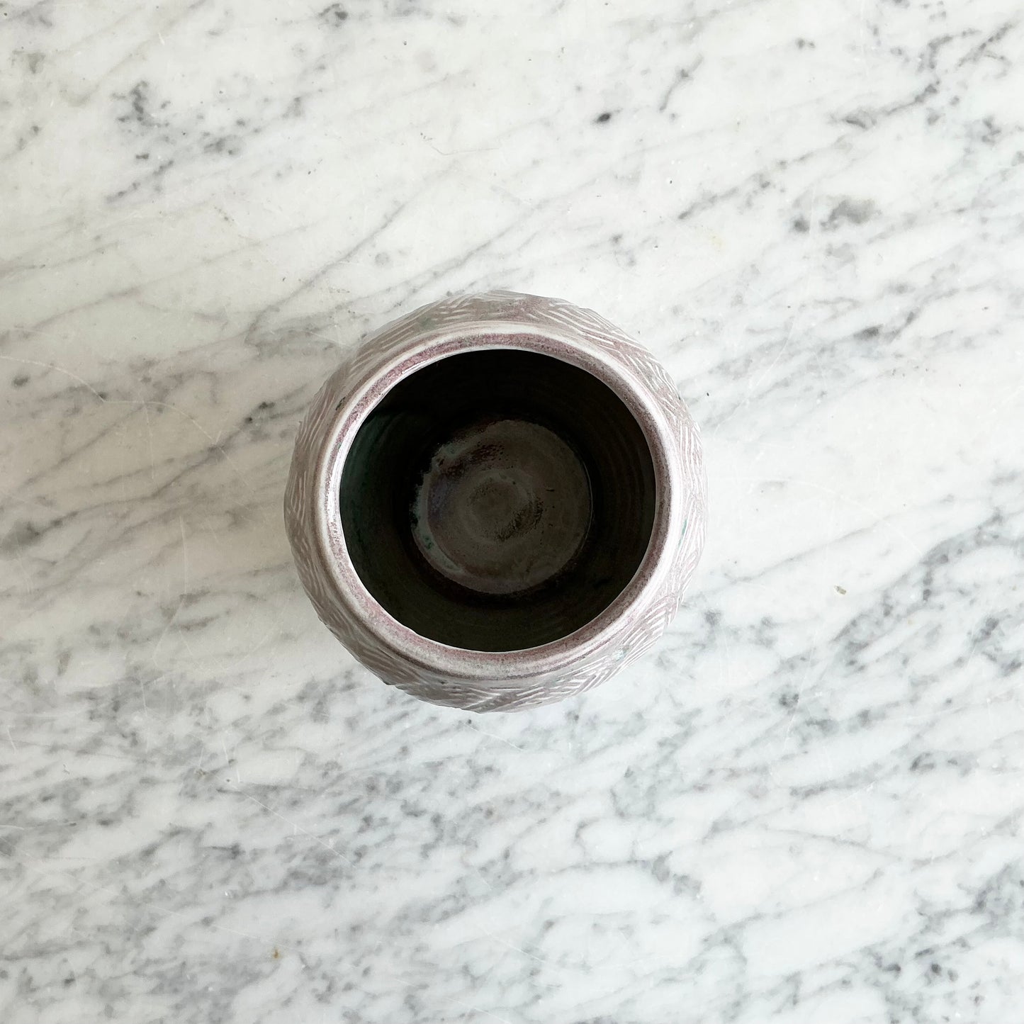 Found Textured Mauve Pottery Vase