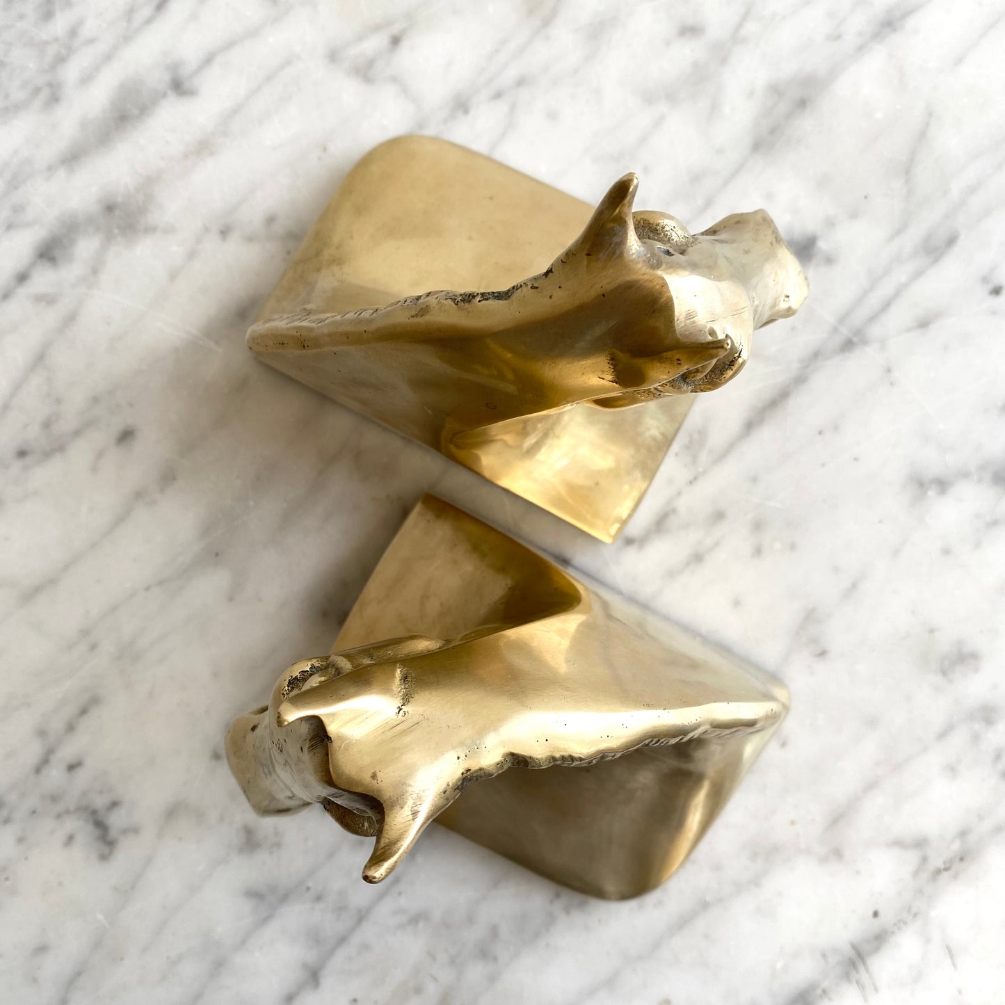 Vintage Brass Horse Bust Bookends