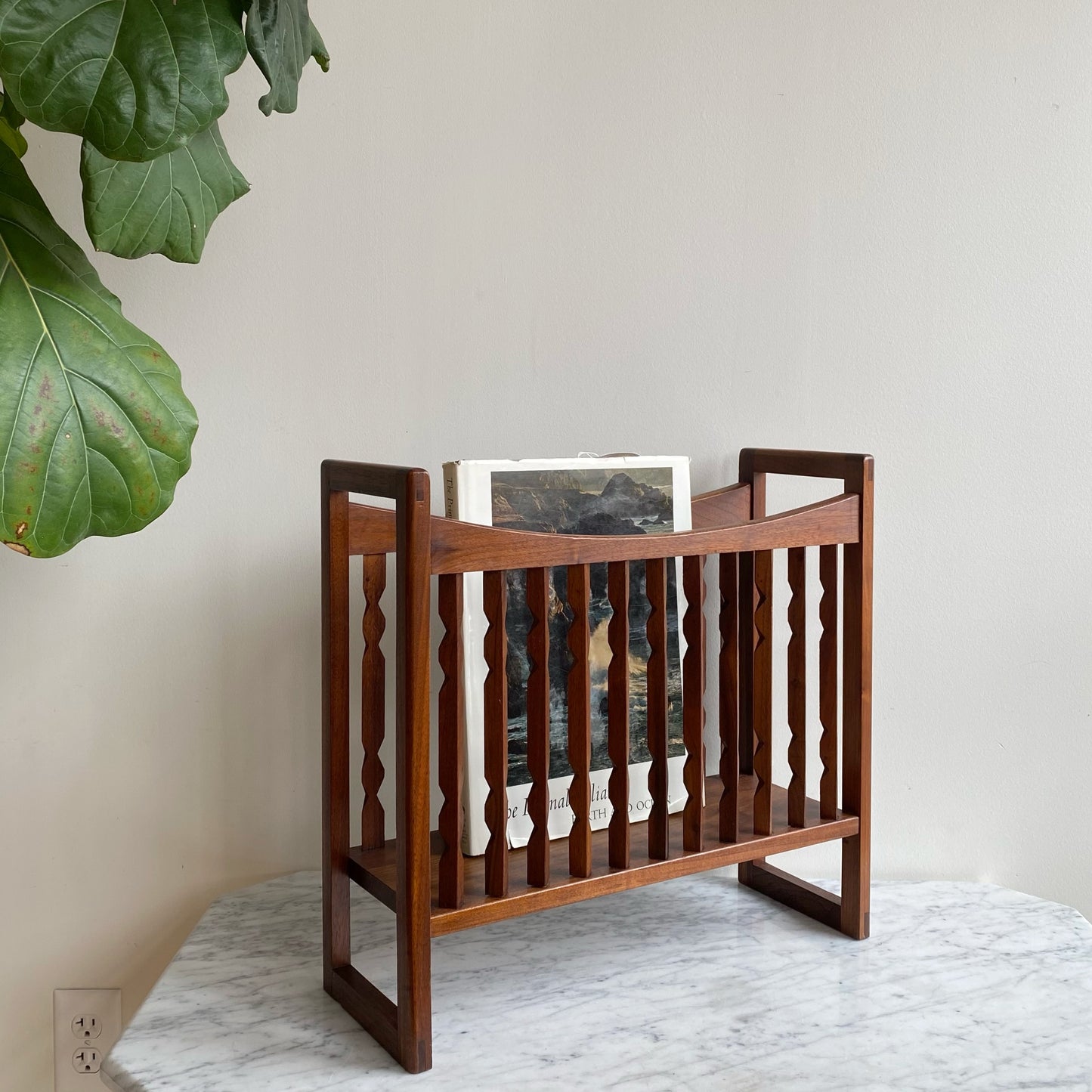 1960's Walnut Magazine Rack, Arthur Umanoff