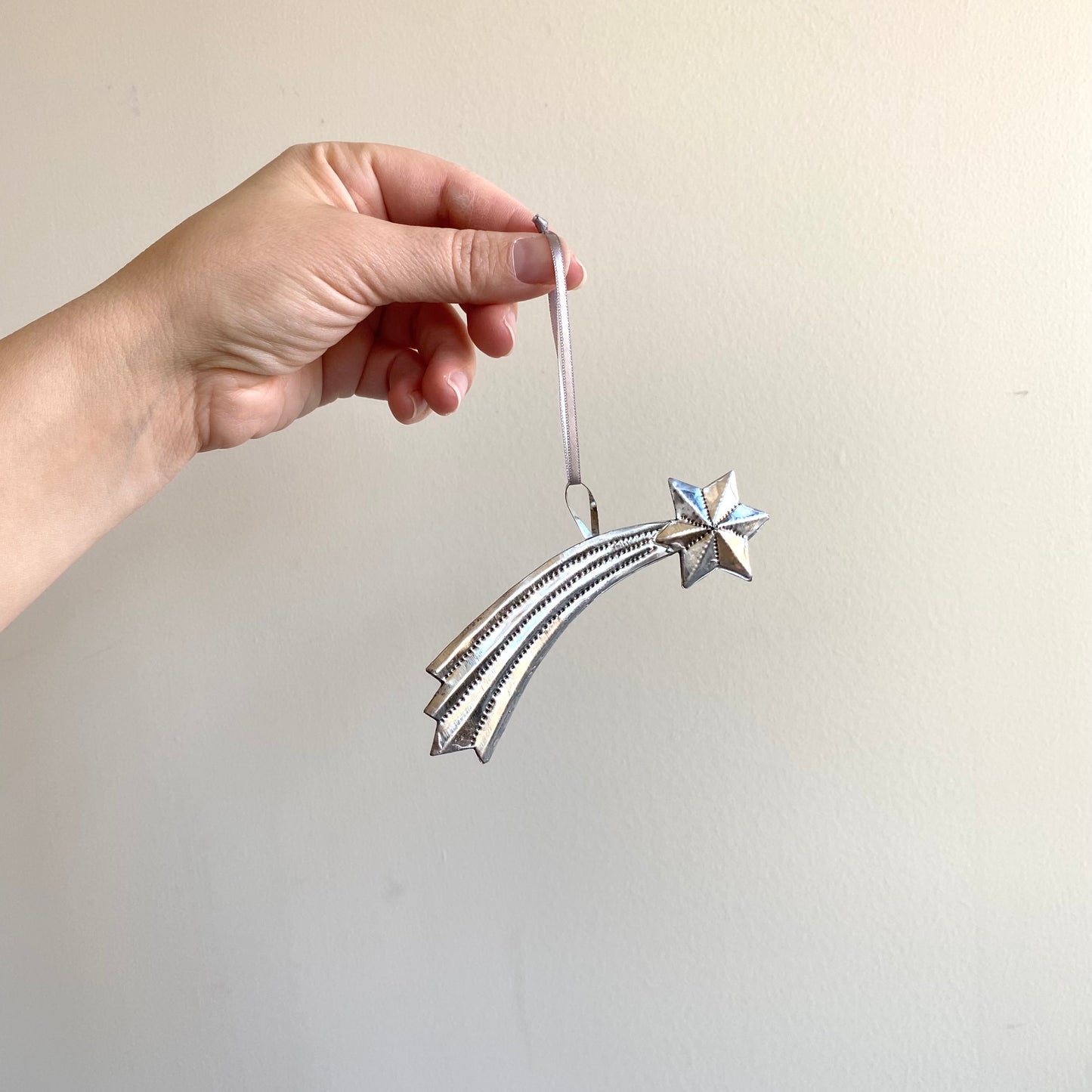20% OFF: Embossed Tin Shooting Star Ornament