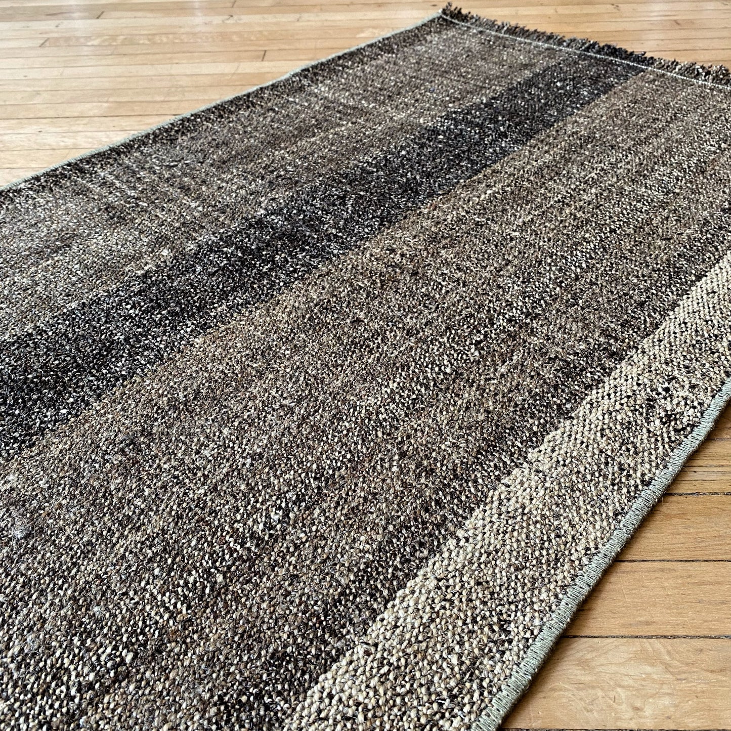 Neutral Hand-knotted Turkish Runner / Rug (1' 11" x 3' 10.5")