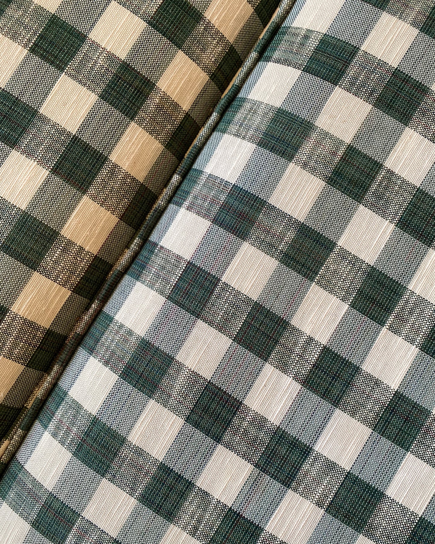 Vintage Green + White Gingham Sofa by Flexsteel