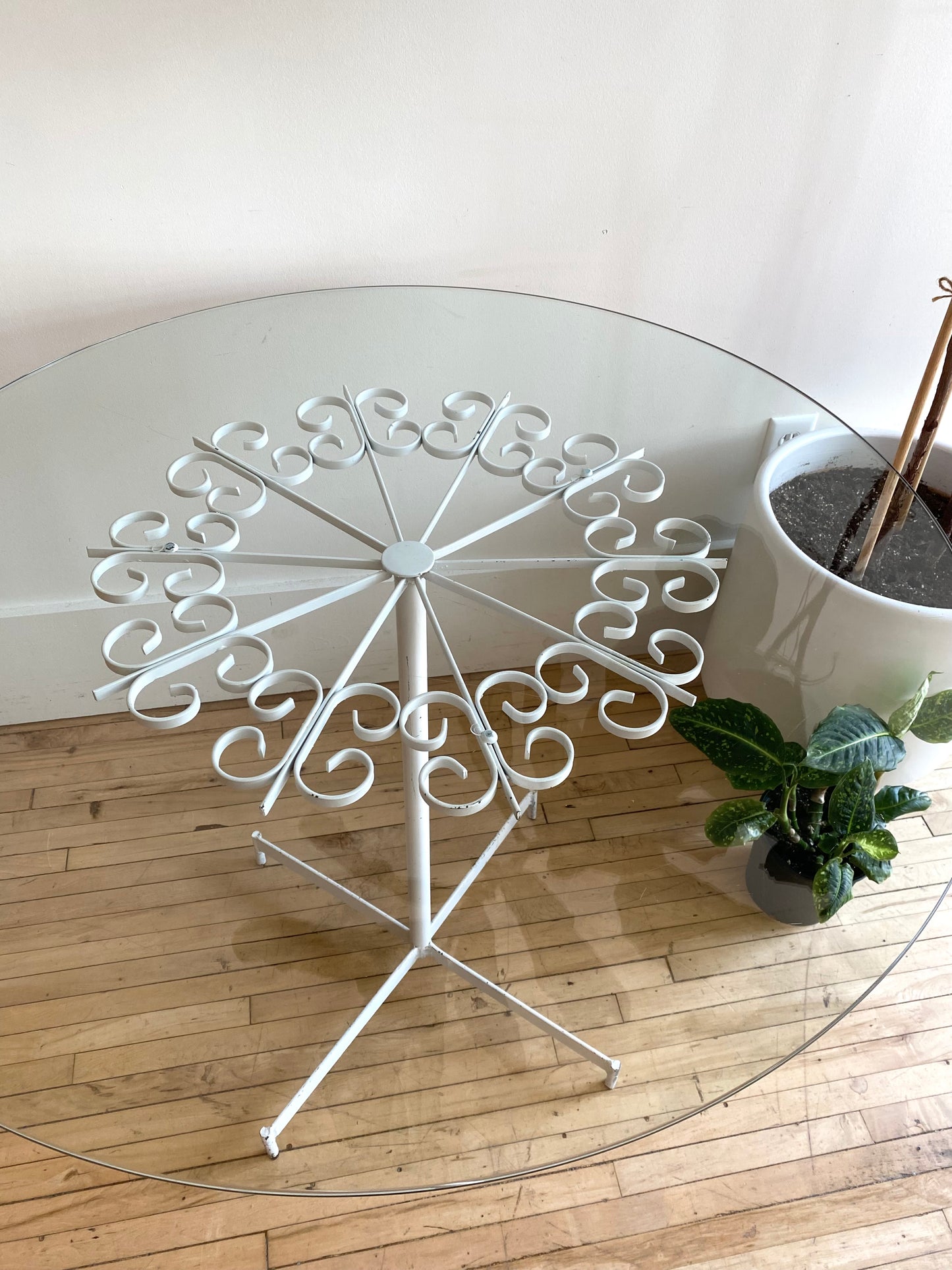 Vintage Arthur Umanoff White Metal Bistro Table
