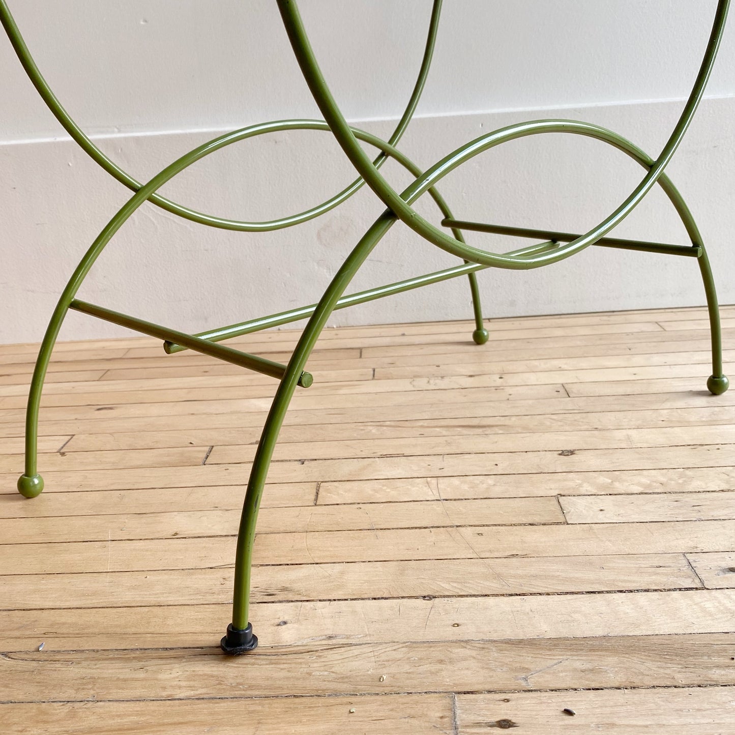 Vintage Green Metal Bench Seat