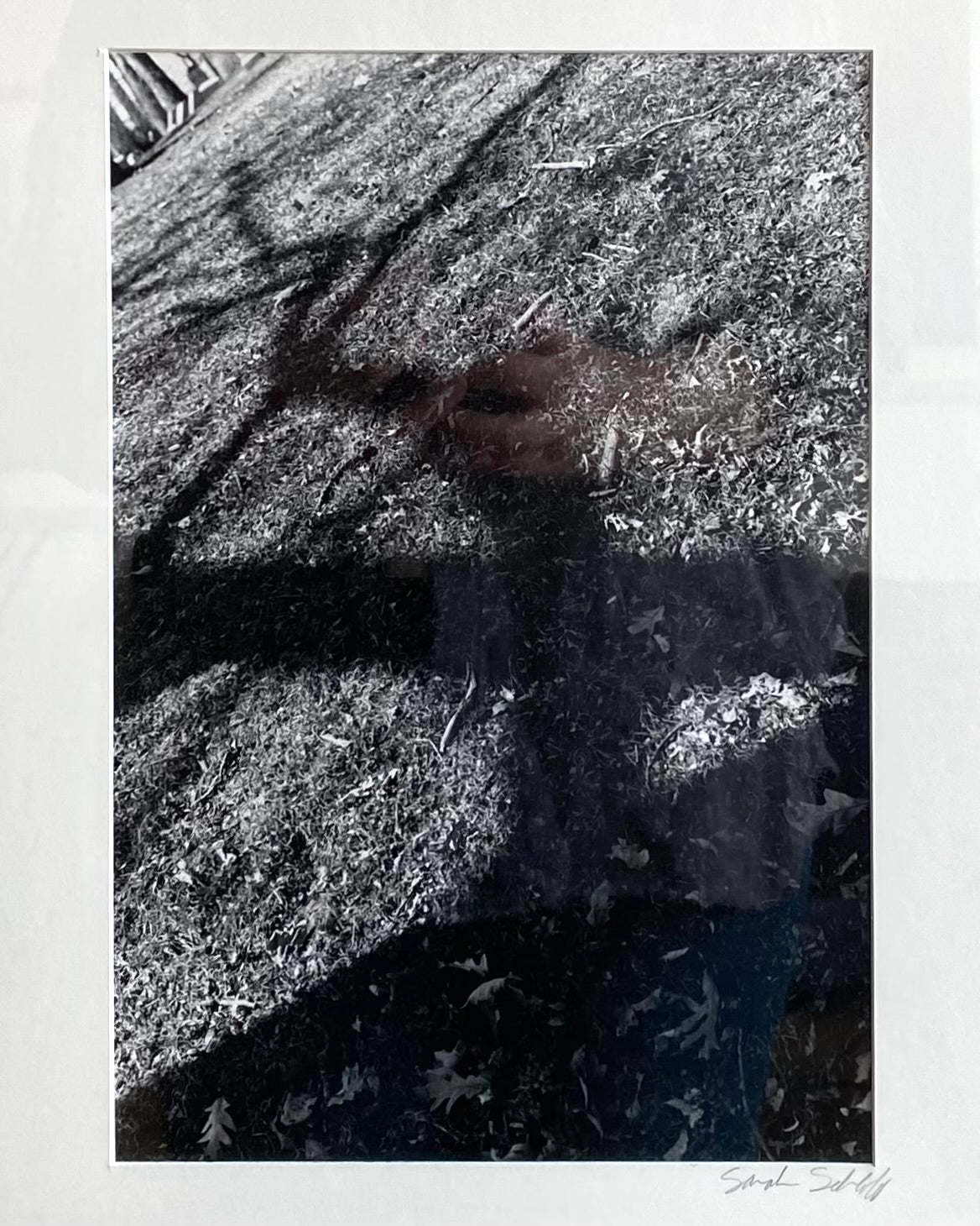 Found Framed Original B&W Shadow Photograph