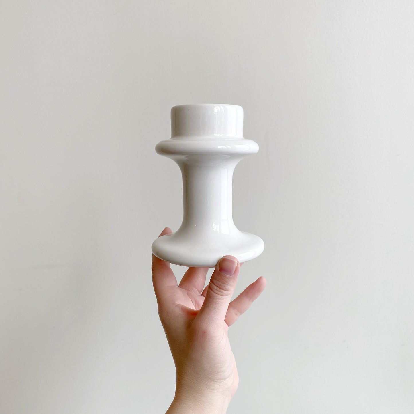 Simple White Ceramic "Scandi" Candle Holder