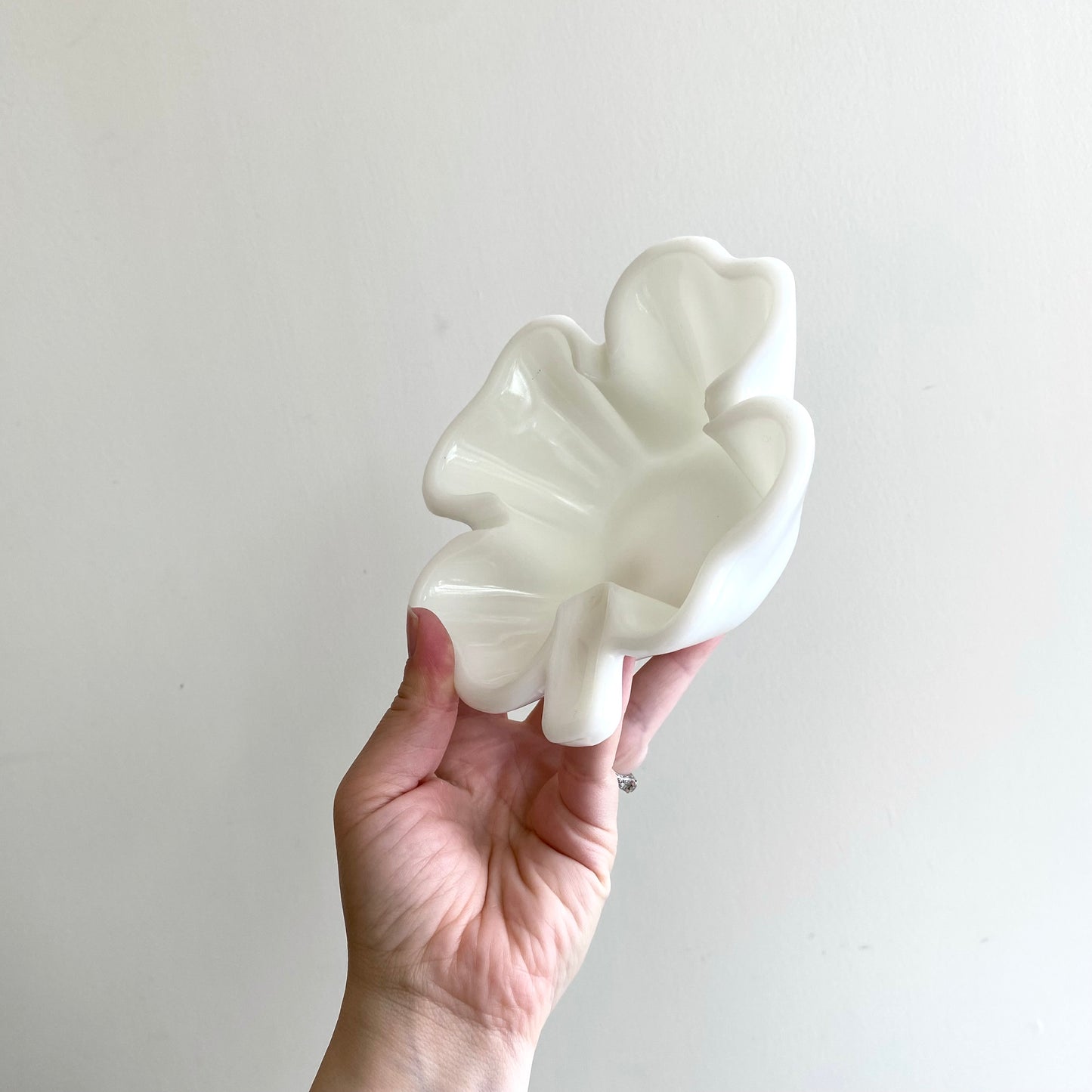 Vintage Milk Glass Clover / Shamrock Ashtray