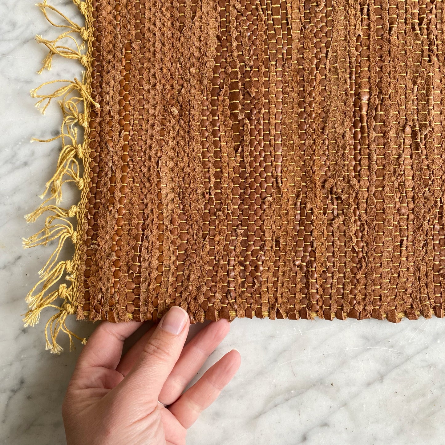 Found Woven Leather Placemat (single)