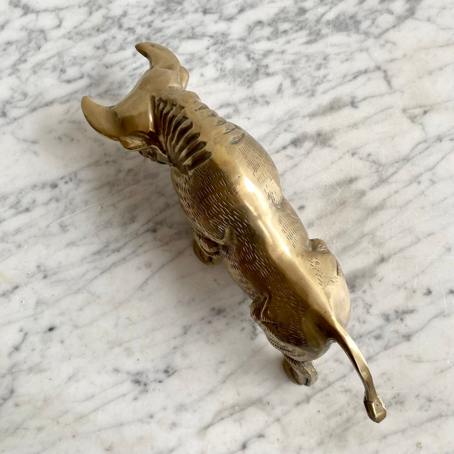 Large Vintage Brass Bull, 12"