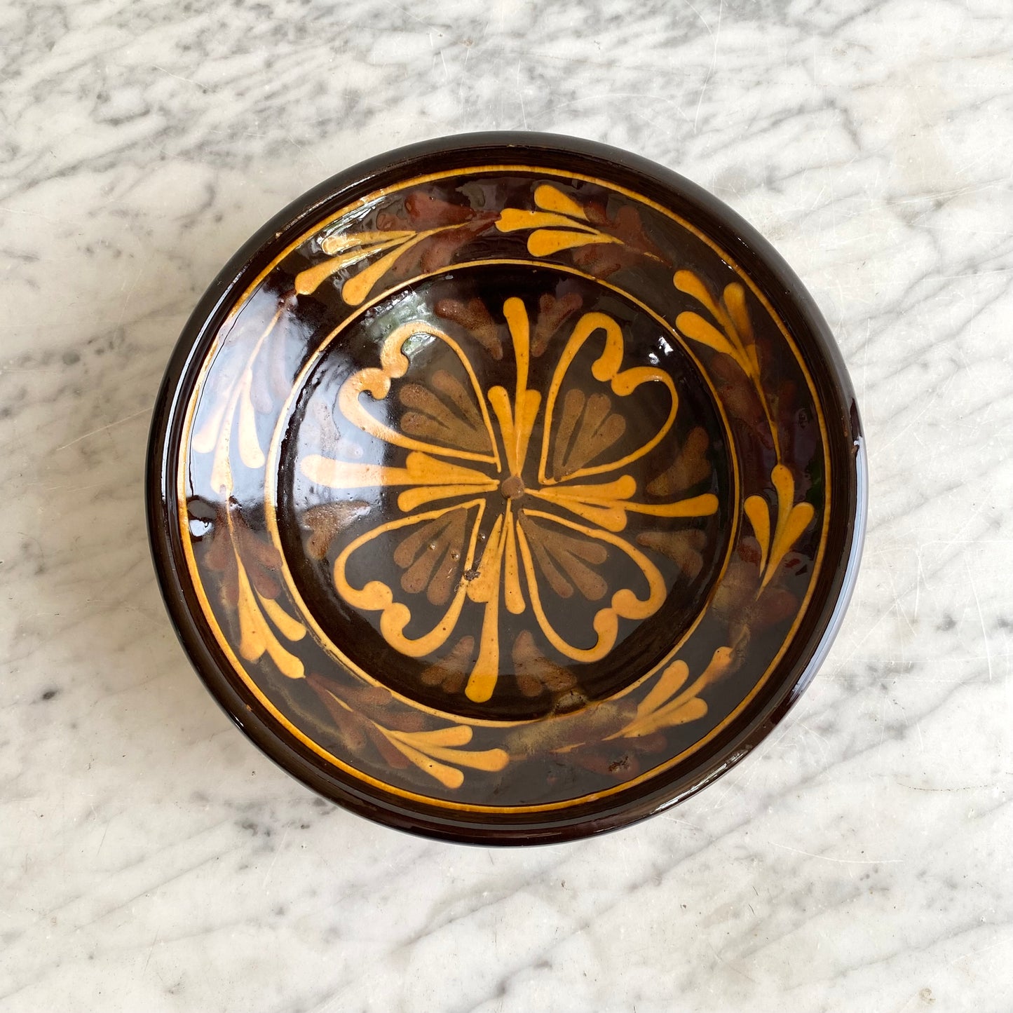 Vintage Hungarian Folk Art Bowl, 8"