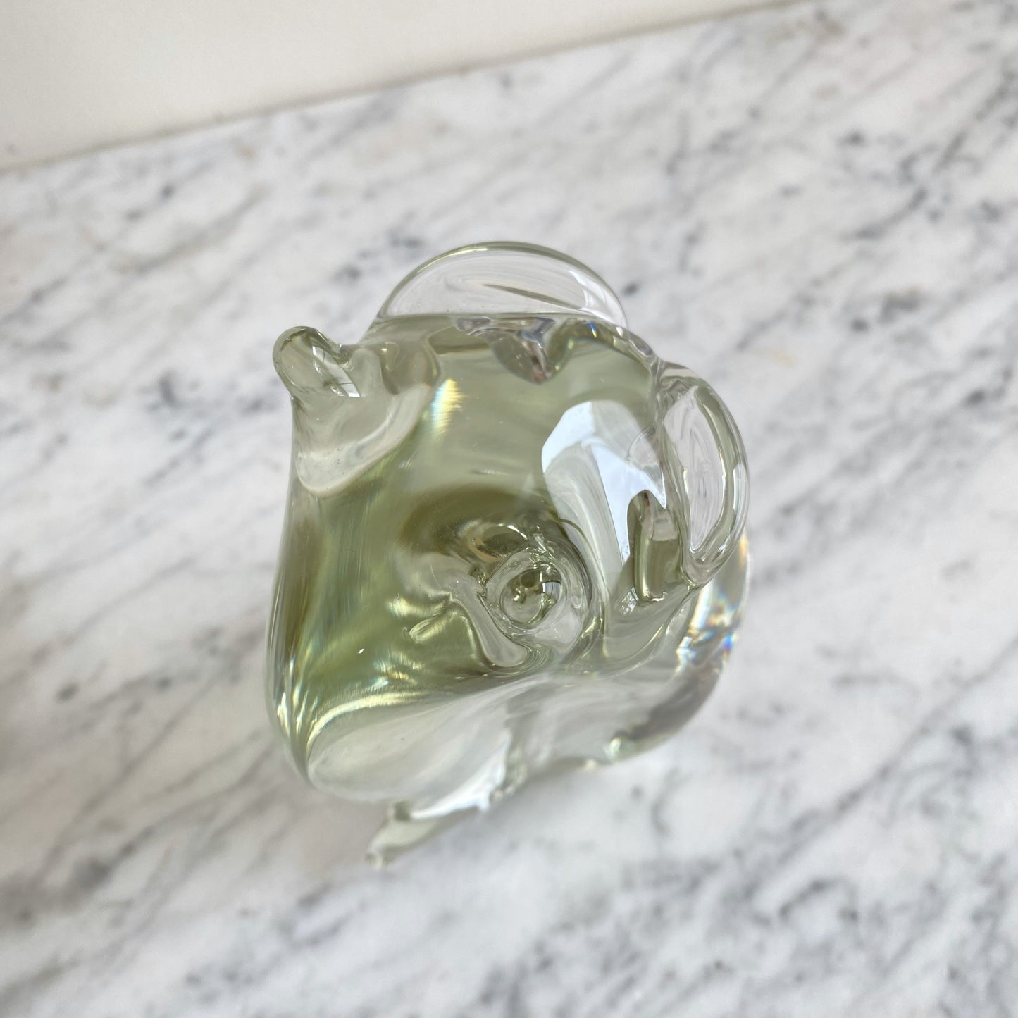 Vintage Glass Owl Paperweight / Sculpture