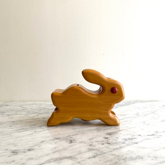 Vintage Wooden Bunny Bank