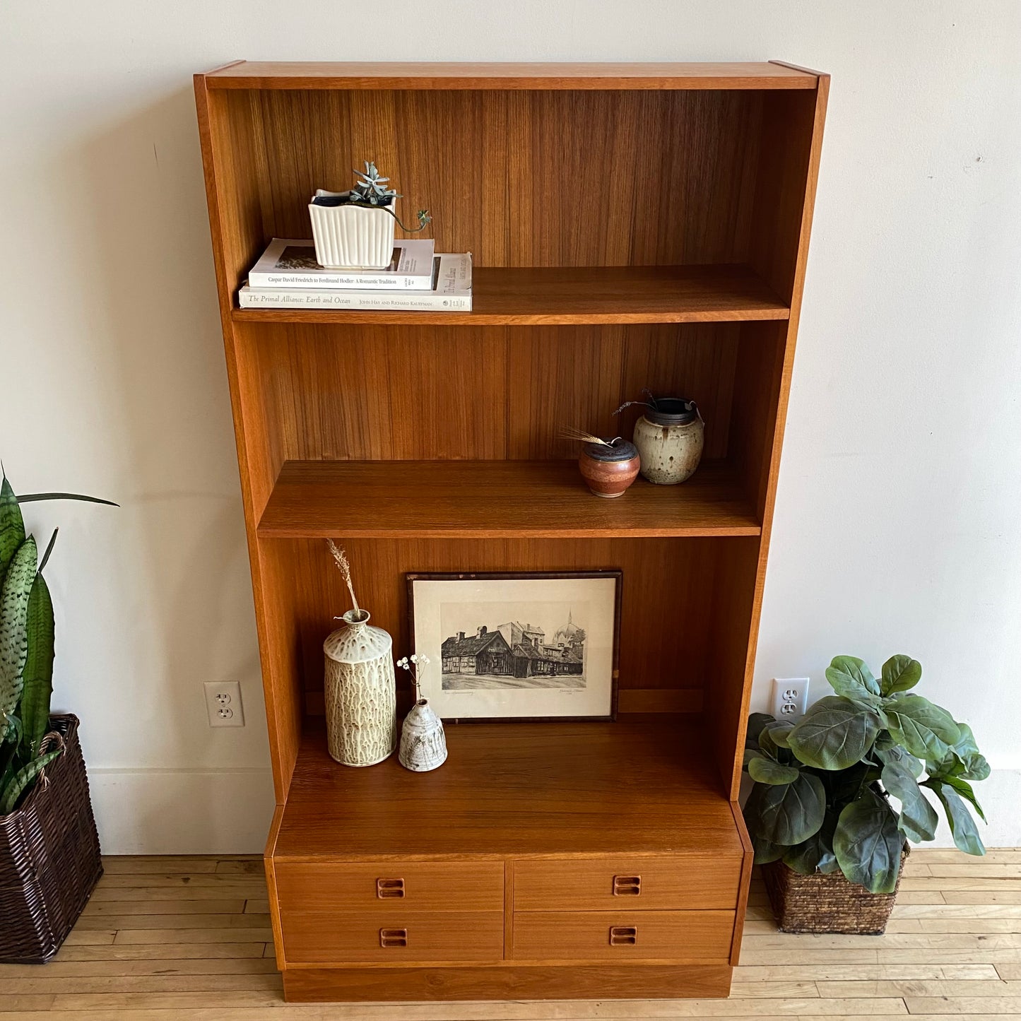 Vintage Teak Hutch with Drawers
