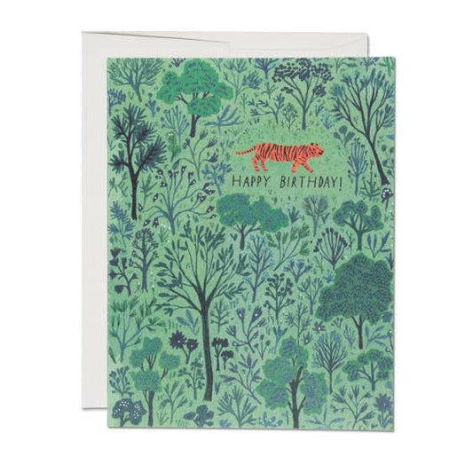 Orange Tiger Birthday Greeting Card