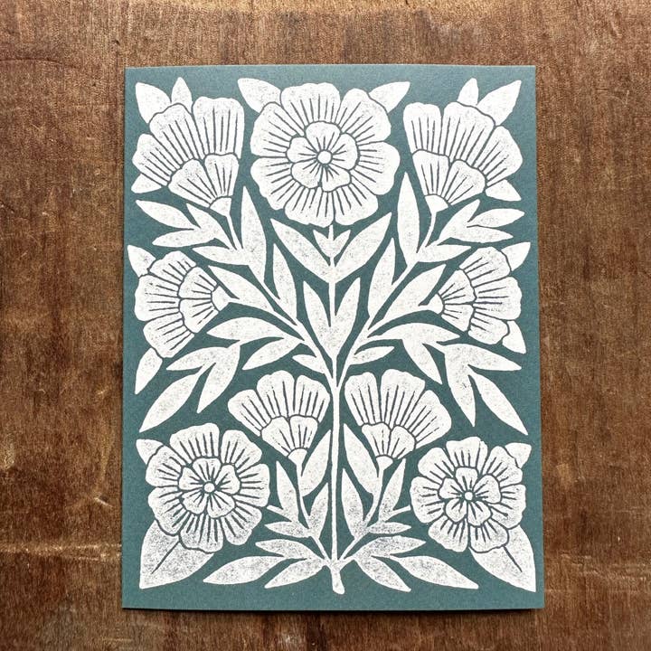 Blank Floral Greeting Card